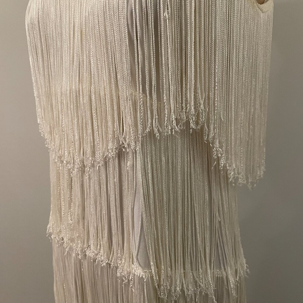 Elegant White Fringe Dress - Picture 15 of 16
